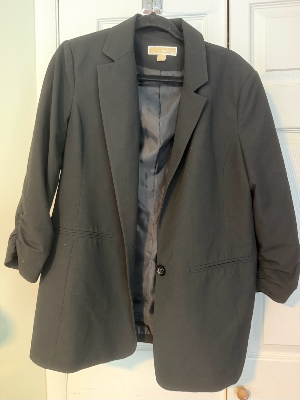 Michael Kors Black Relaxed Single-Button Blazer